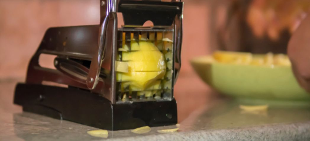 Cutting a Potato - How to Use a French Fry Cutter