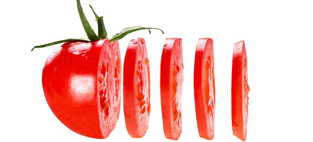 How do you clean a Nemco tomato slicer - Blownout view of a dissected tomato