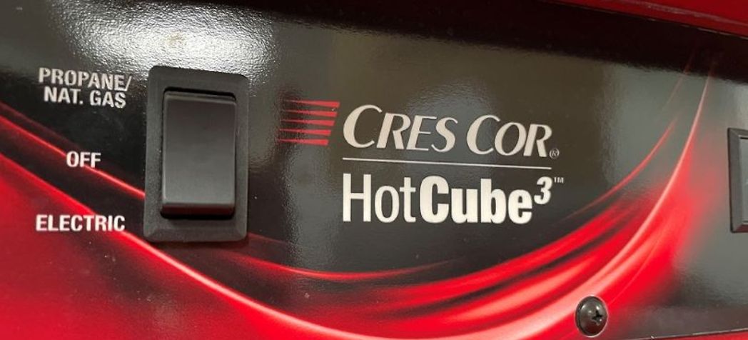 Cres Cor Warmer Cleaning - Cres Cor Machine Label with Switch