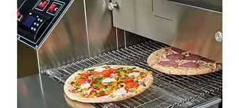 Two pizzas going into a convyeor oven - How do I reset my Middleby Marshall pizza oven?