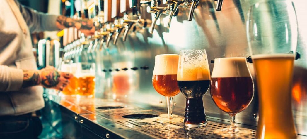 Lineup of different types of draft beers - Lancer beer chiller installation instructions