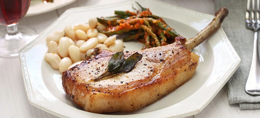 Cooked French Cut Pork Chops on Plate Dinner Groen Tilt Skillet Troubleshooting Guide